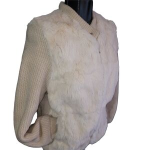 Lapin | Jackets & Coats | Vintage Rare Cream Colored Zip Up Rabbit Fur ...